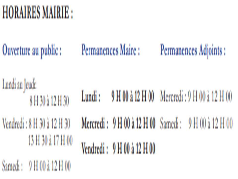 Horaires